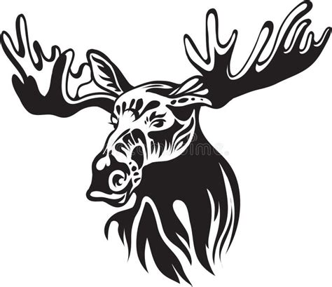 ELk stock vector. Illustration of forest, outline, horned - 83433457