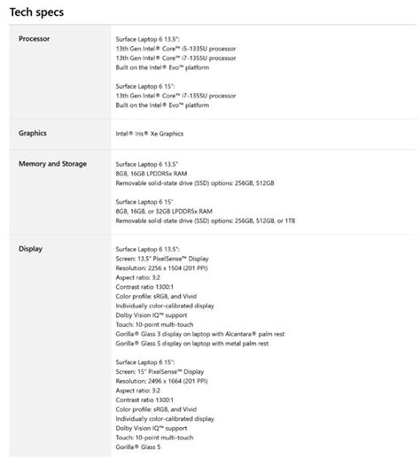 Surface Laptop 6 Specifications Leak Reveal Two Models With Different ...