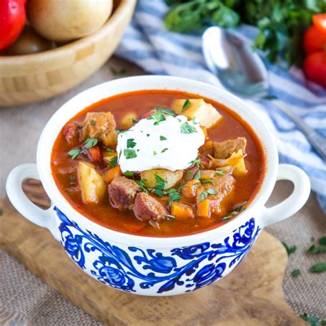 Homemade Hungarian Goulash Soup - The Busy Baker