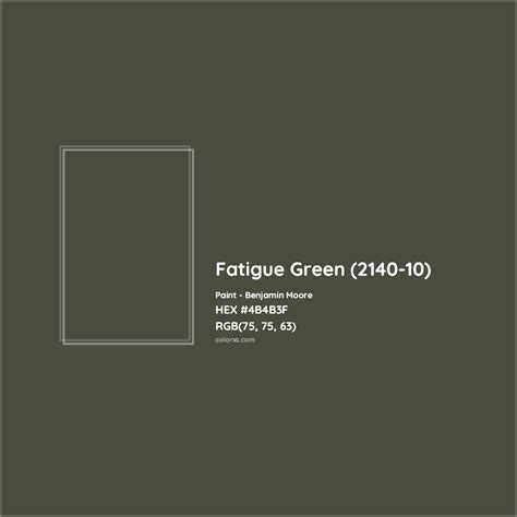 Benjamin Moore Fatigue Green (2140-10) Paint color codes, similar ...