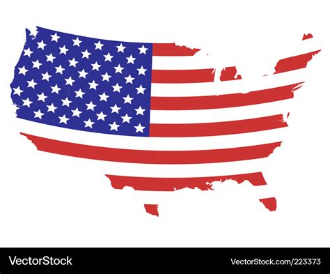 Us flag map Royalty Free Vector Image - VectorStock