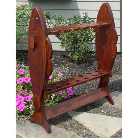 Amish Made Wooden Fishing Rod Holder Stand