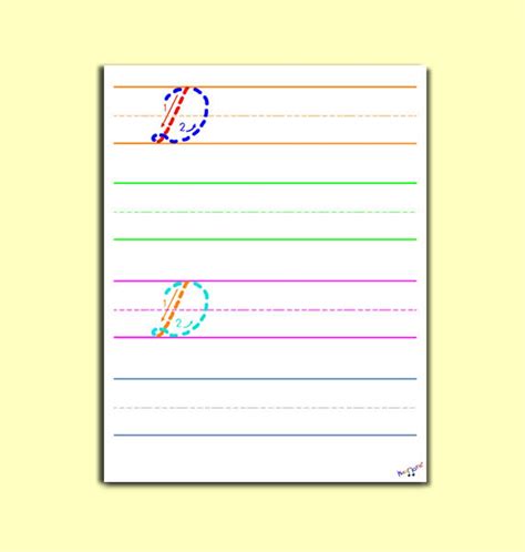 Cursive D Worksheet Capital Cursive D Lowercase Cursive D - Etsy