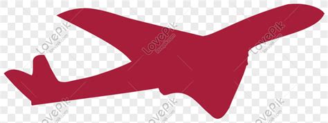 Red Airplane Silhouette PNG Transparent Background And Clipart Image ...