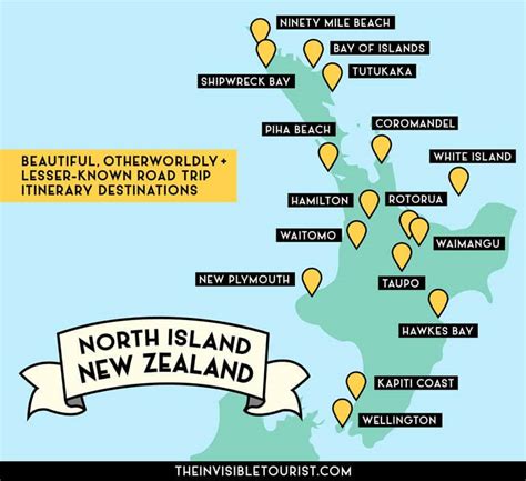 North Island New Zealand Map With Cities - Maps Of New Zealand Auckland ...