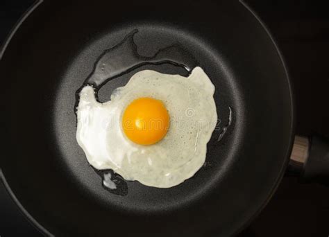 Fried Eggs, Fried in a Frying Pan in the Process of Cooking Breakfast ...