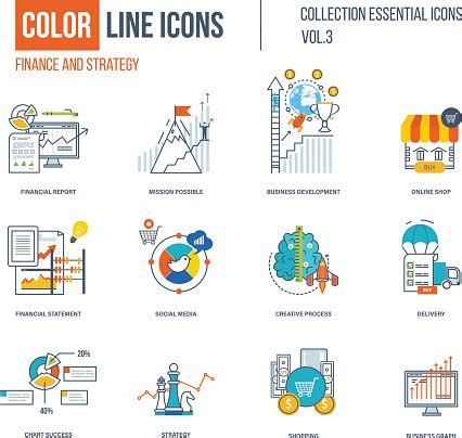 Color Thin Line Icons Set. Stock Clipart | Royalty-Free | FreeImages