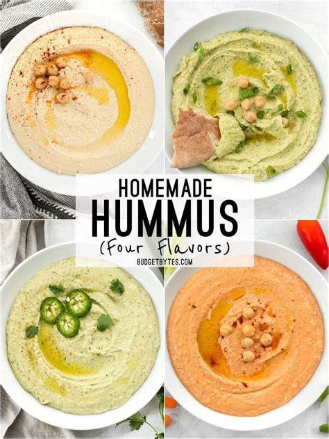 Homemade Hummus (four flavors) - Budget Bytes