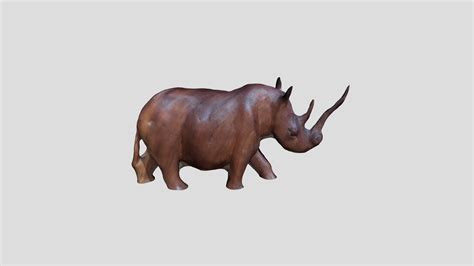 Wooden rhino statue - Download Free 3D model by Weitblick.ai ...