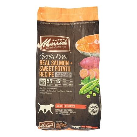 Merrick Grain-Free Real Salmon + Sweet Potato Recipe Dry Dog Food, 4 lb ...