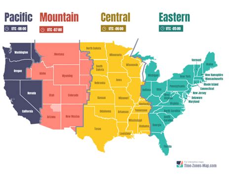 US Map with Timezones