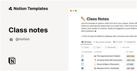 Class Notes 2024 Template | Notion Marketplace