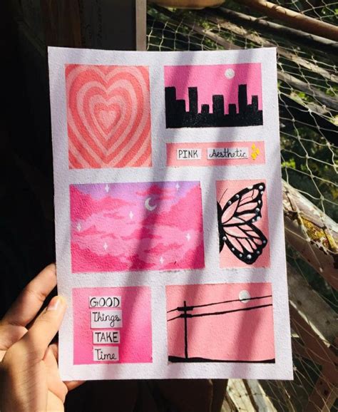 Pink Aesthetic!💖🌸💫 | Book art diy, Book art drawings, Easy doodle art