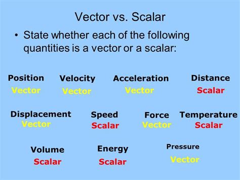 Vector vs. Scalar State whether each ... Introduction To Physics, Speed ...