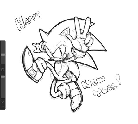 Sonic art i made for new year. Quick sketch. : r/SonicTheHedgehog