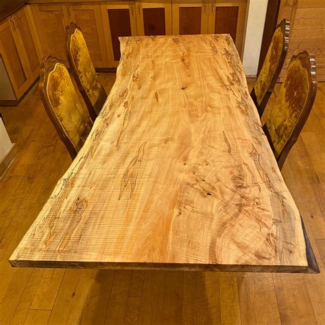 Maple Live Edge Slab Table | 7'6" Long | Lancaster Live Edge