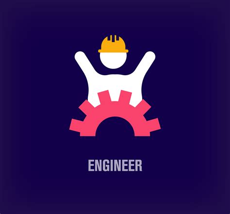 Unique engineer gear logo. Modern color transitions. Successful human ...