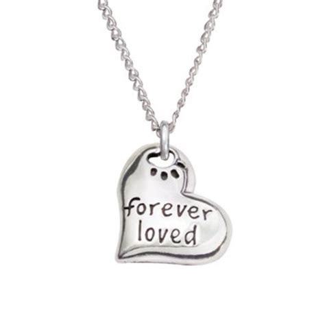 Sterling Silver Heart Necklace Forever Loved