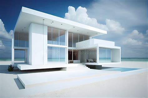 Modern Beachfront Villa with White Exterior and Sleek Interior Design ...