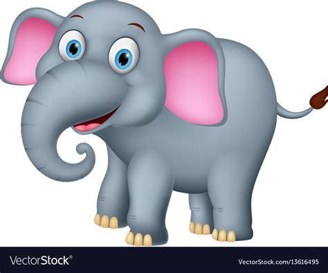 Happy elephant cartoon Royalty Free Vector Image