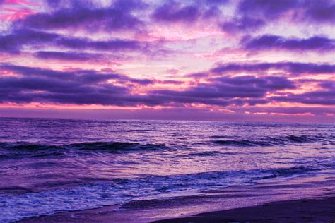 Purple and Pink Sky Sunset Clouds Tamarack Beach Carlsbad