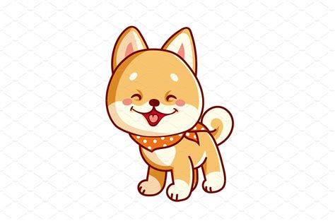 Cartoon Cute Shiba Inu Vector Pre Designed Vector Graphics