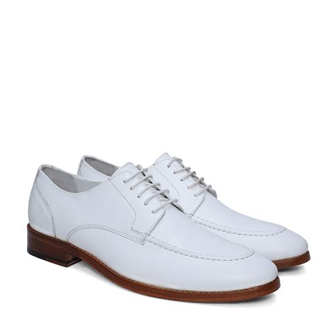 Men's Dress Formal Shoes in White Leather