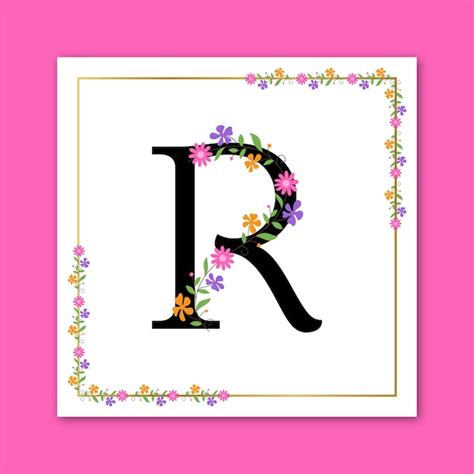 Premium Vector | Letter r floral decorative logo design