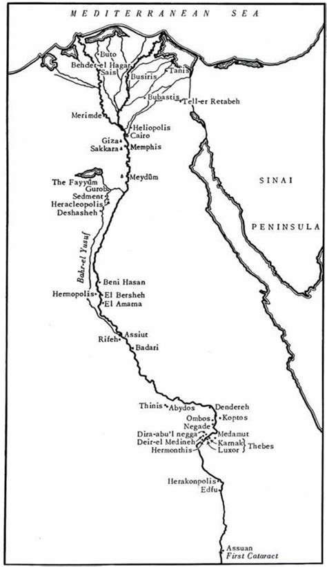 Ancient Egyptian Nile River Map