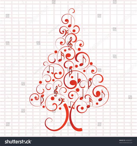 Musical Christmas Tree Stock Vector Illustration 64083877 : Shutterstock