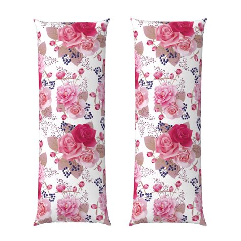 Body Pillow Cover - Peonies and roses Super Soft Body Pillow Cover with ...