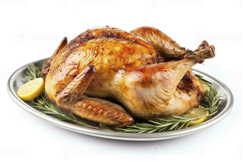 AI generated Roasted chicken on isolated white background. AI Generated ...