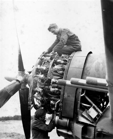 P-47 Thunderbolt engine - Burtonwood Airfield England | World War Photos