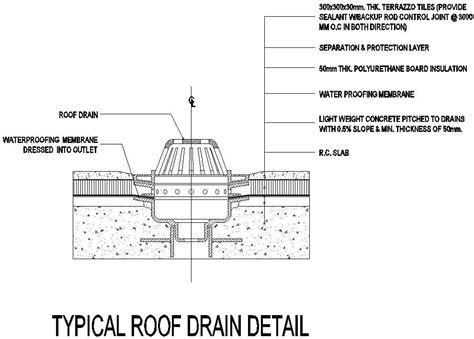 Typical Roof Drain Detail Autocad Drawing Cadbull | The Best Porn Website