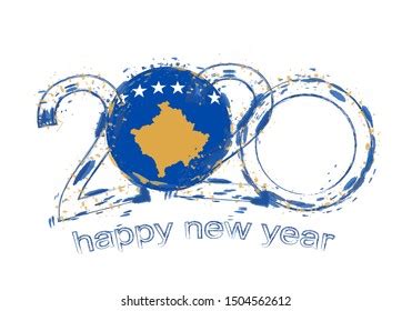 2023 Year Grunge Style Flag Kosovo Stock Vector (Royalty Free ...