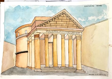 Roman Pantheon Drawing - Unstringing The Bow: Pantheon Sketch | Bodaqwasuaq