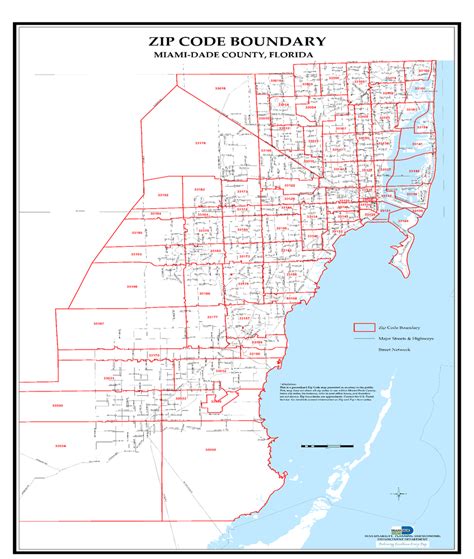 Map of Miami-Dade County subdivided into zip codes. | Download ...