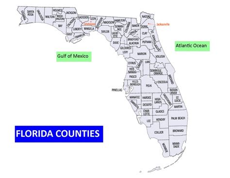 Florida Map With Counties Labeled