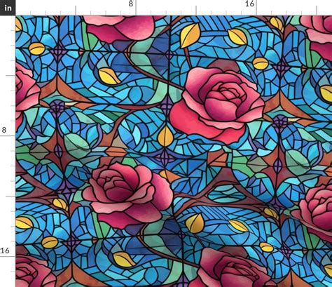 charles rennie mackintosh stained glass Fabric | Spoonflower