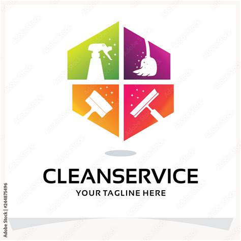 Cleaning Service Logo Design Template Inspiration Stock Vector | Adobe ...