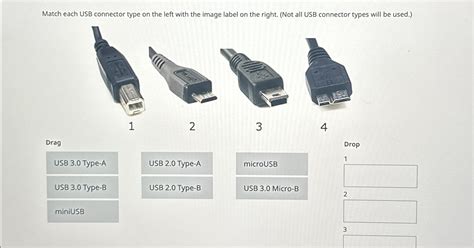 Solved Match each USB connector type on the left with the | Chegg.com