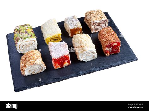 Turkish delight. Set of assorted Turkish delights with various flavors ...