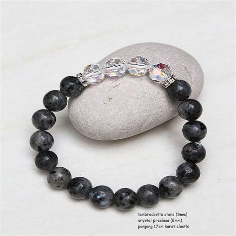 Gelang batu grey jasper