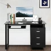 Ktaxon Black 3 Drawers Computer Desk Black Study Workstation Office ...