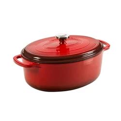 Lodge 6qt Cast Iron Enamel Dutch Oven Red : Target