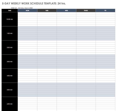 Work Scheduling Template For Your Needs