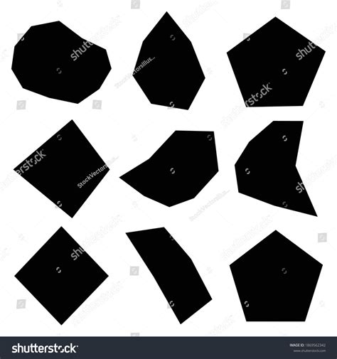 Edgy Geometric Stone Pebble Shapessimple Basic Stock Vector (Royalty ...