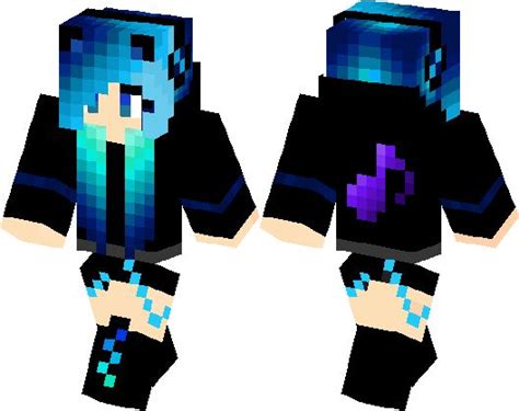 Musical Blue Girl | Minecraft PE Skin | Minecraft Hub | Musicals, Blue ...