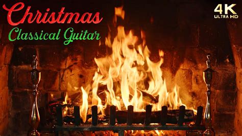 Christmas Fireplace w/ Relaxing Classical Guitar Christmas Music 🔥 ...