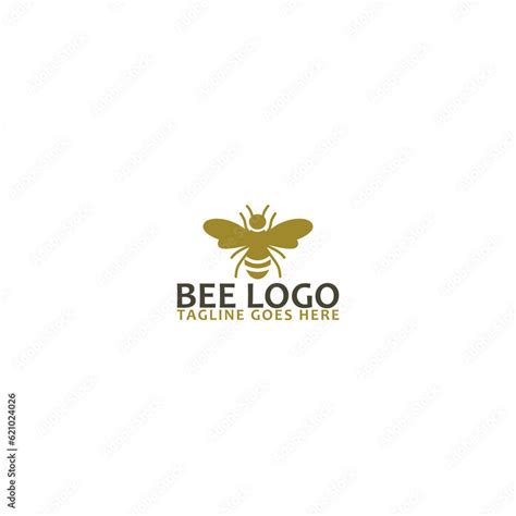 Honey Bee logo design template isolated on white background Stock ...